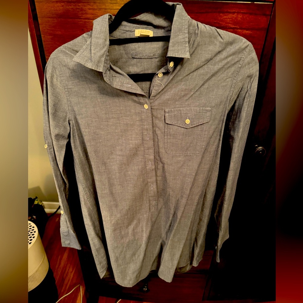 J. Crew Women’s popover Chambray Tunic Size xs